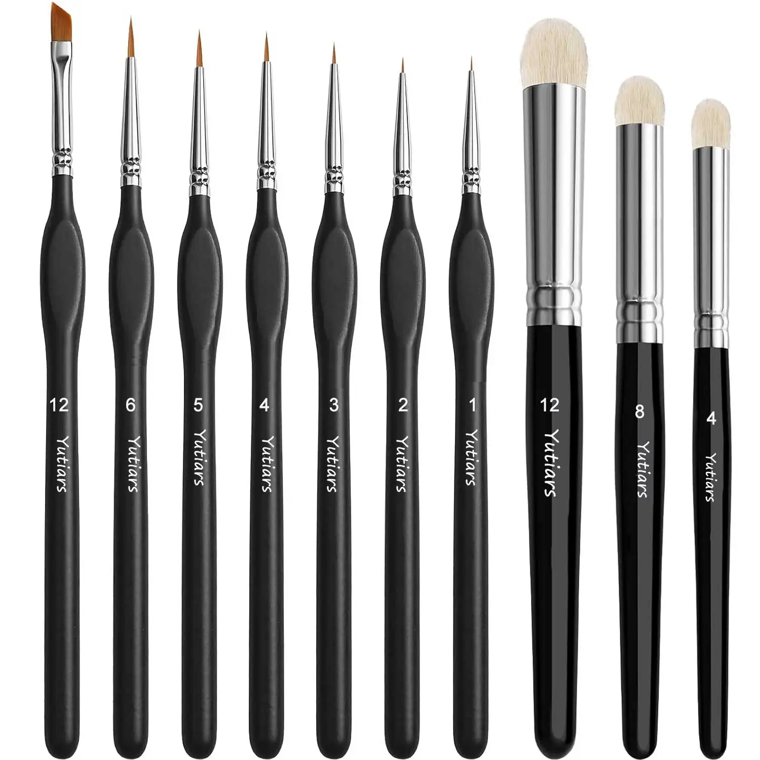 

Miniature Dry Paint Brush Set, 10/5/7Pcs Dry Brushes with Wood Handle, Fine Detailing for Acrylic Oil Gouache Watercolor