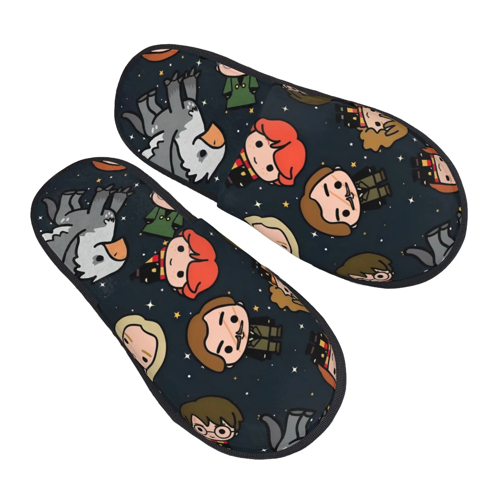 Custom Print Women H-Harryed Anime House Slippers Cozy Warm Halloween Witchcraft Memory Foam Fluffy Slipper Indoor Outdoor Shoes