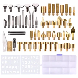 57pcs Wood Burning Pen Tips Set Woodburning Tool Accessories w/ Box for Pyrography Pen Wood Embossing Carving DIY Crafts