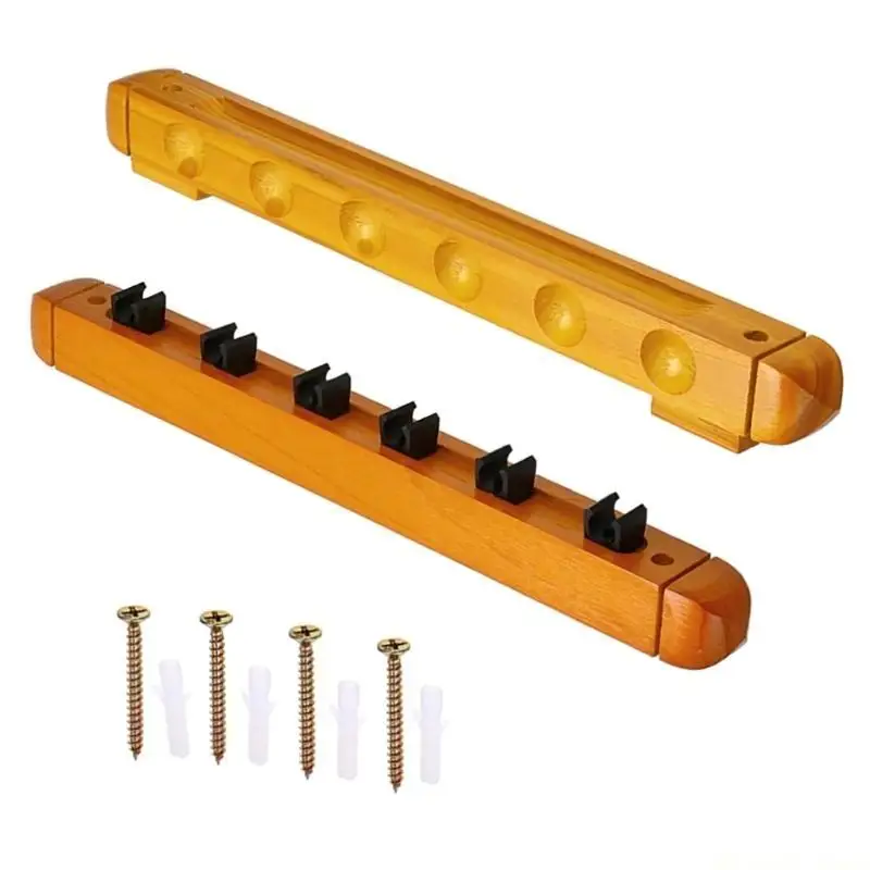 31BE Snooker Pool Cue Rack Pool Cue Holder with Four Screws and Expansion Plugs