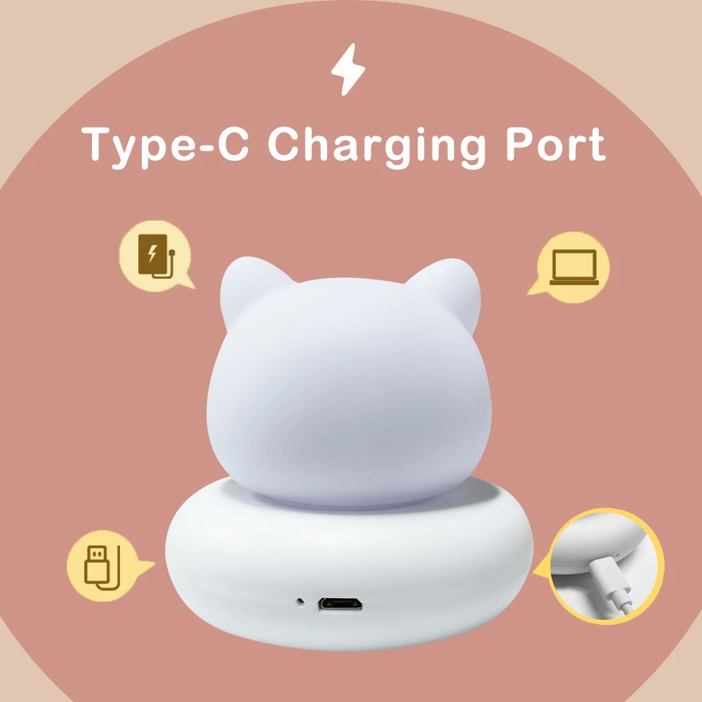 C2 перезаряжаемый светодиодный ночник для детей, 3-уровневые регулируемые детские ночники для сна для грудного вскармливания, декор для детской комнаты