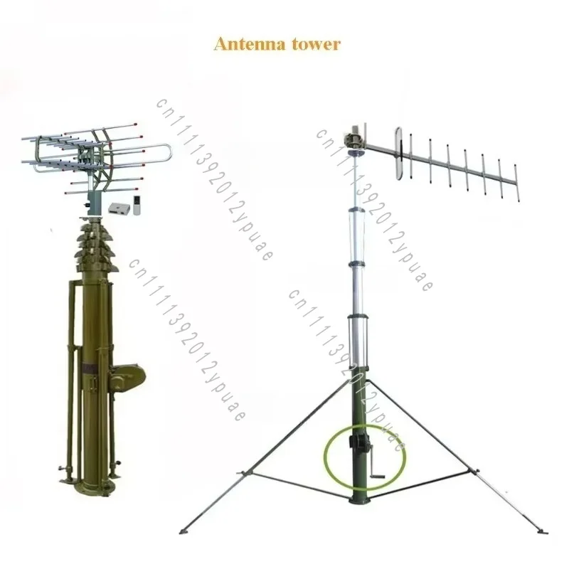 Manual Telescopic Mast Tower, 4m to 14m 50ft 60ft Adjustable Lifting Support Pole