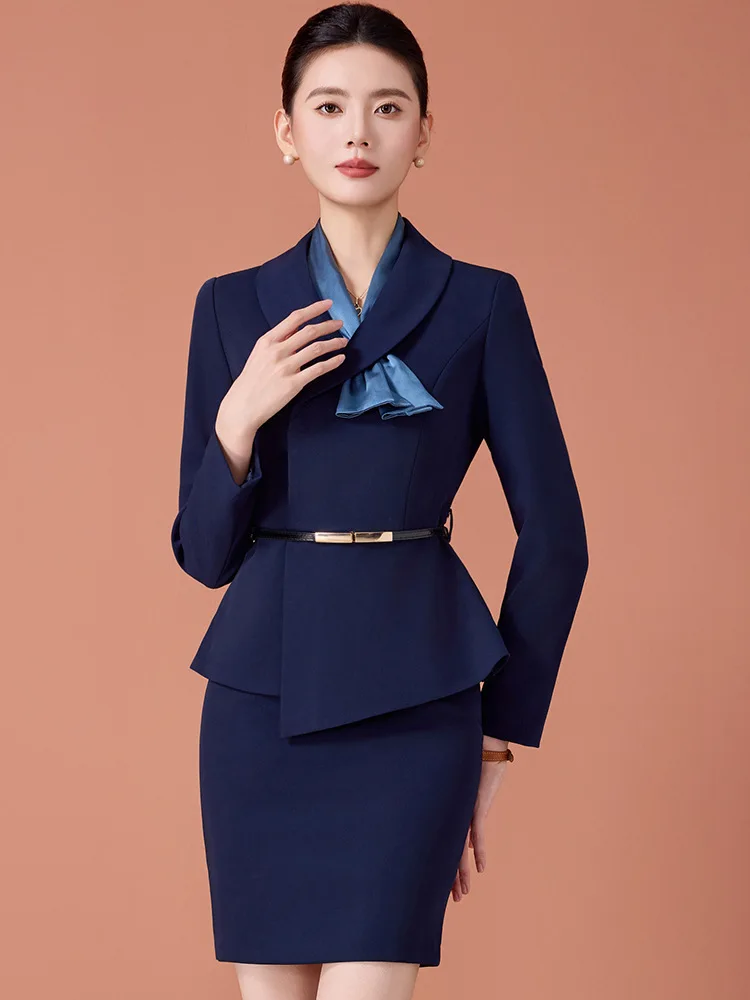 

Высококлассный профессиональный костюм для женщин, новая весенне-осенняя рабочая одежда для стойки регистрации отеля, руководство по покупкам, пол продаж