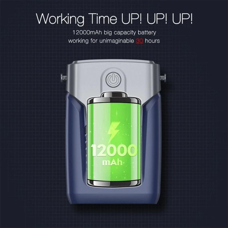 Ventilador cintura inalámbrico sin aspas, Banco energía, acondicionado 3 velocidades, cuello colgante, envío