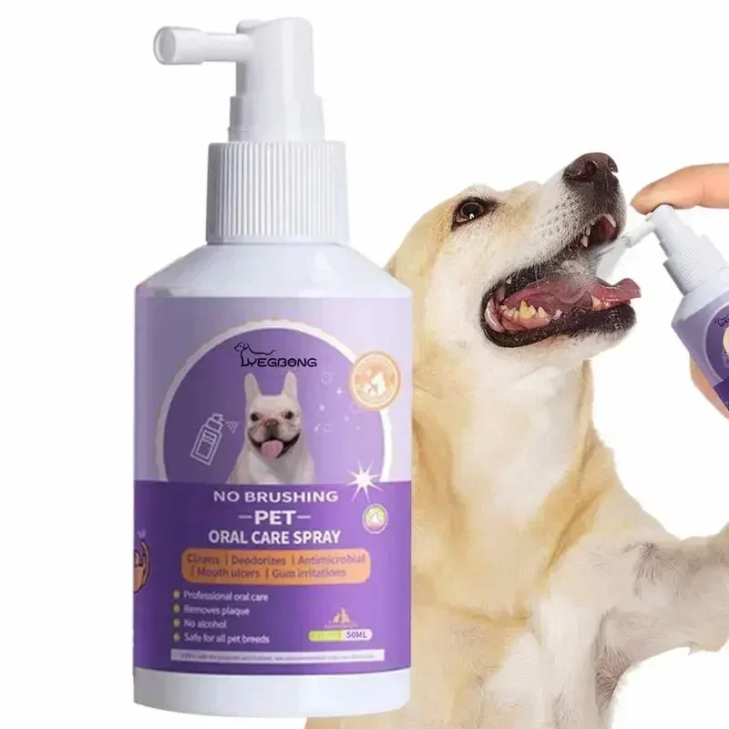 50ml Pet Oral Cleanse Spray Dogs Cats Mouth Fresh Teeth Clean Deodorant Prevent Calculus Remove Kitten Bad Breath Pet Supplies