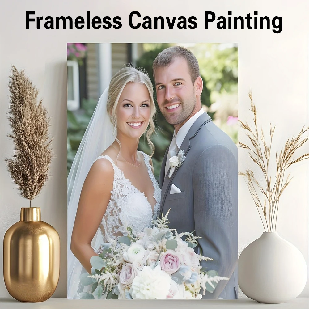 

1pc Frameless Personalize Custom Photo wedding photos Canvas Painting Black White Wall Art Painting Pictures Home Bathroom