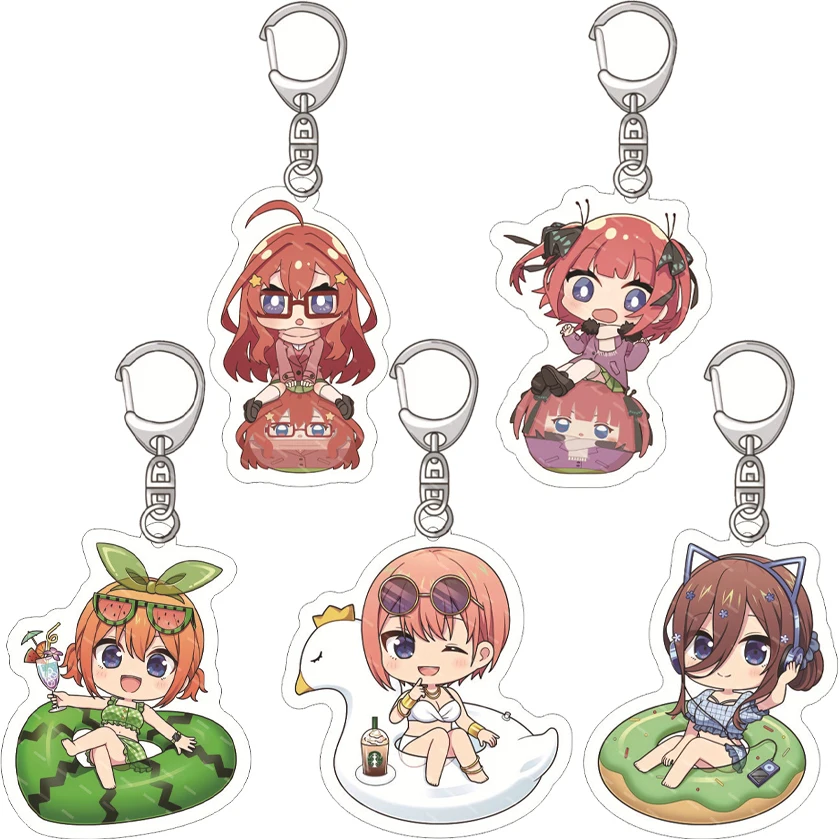 55MM Anime The Quintessential Quintuplets Figur Ichika Nino Miku Nakano Yotsuba Itsuki Acryl-Schlüsselanhänger Kawaii ‌   Weihnachtsgeschenke