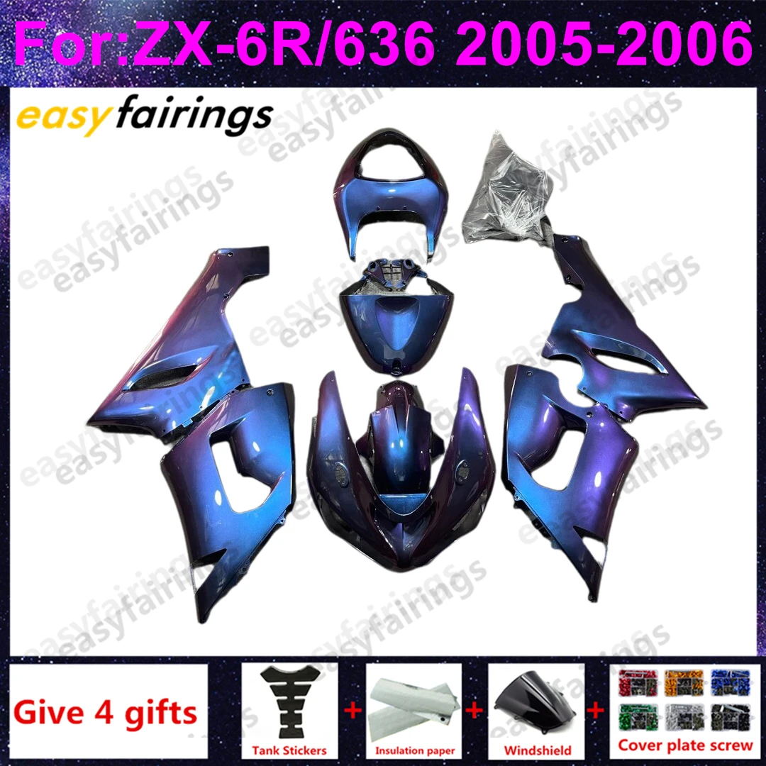 

New ABS Motorcycle parts Fairings Kit Fit For ZX6R 636 2005 2006 05 06 ZX-6R Bodywork full fairing kits set Chameleon paint