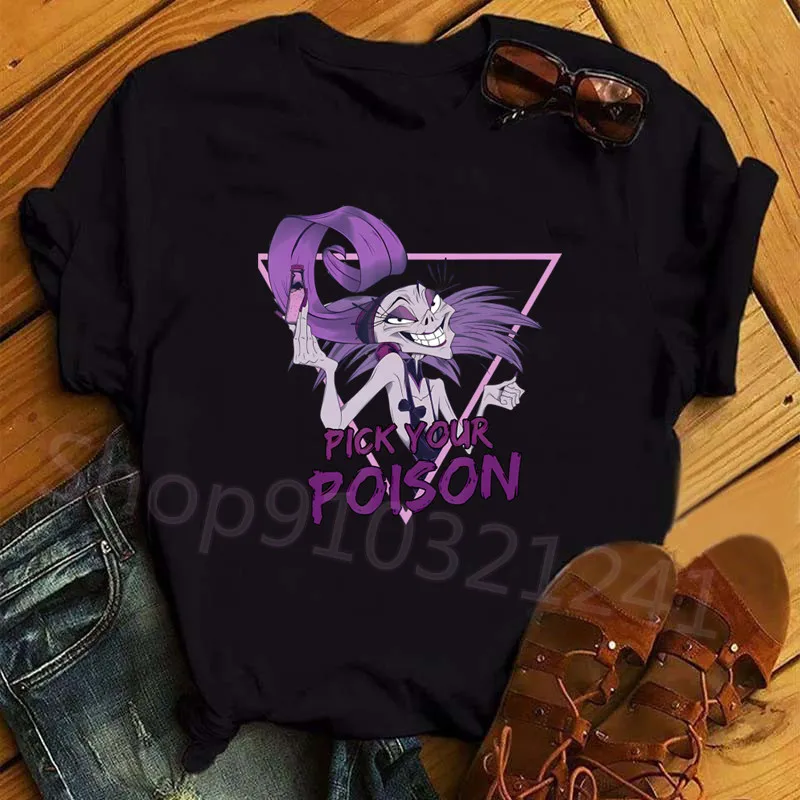 Pick Your Poison T-shirt Women Graphic Villain Yzma T-shirt Summer Anime Tee Shirts Harajuku Female T-shirt Black Top Tees