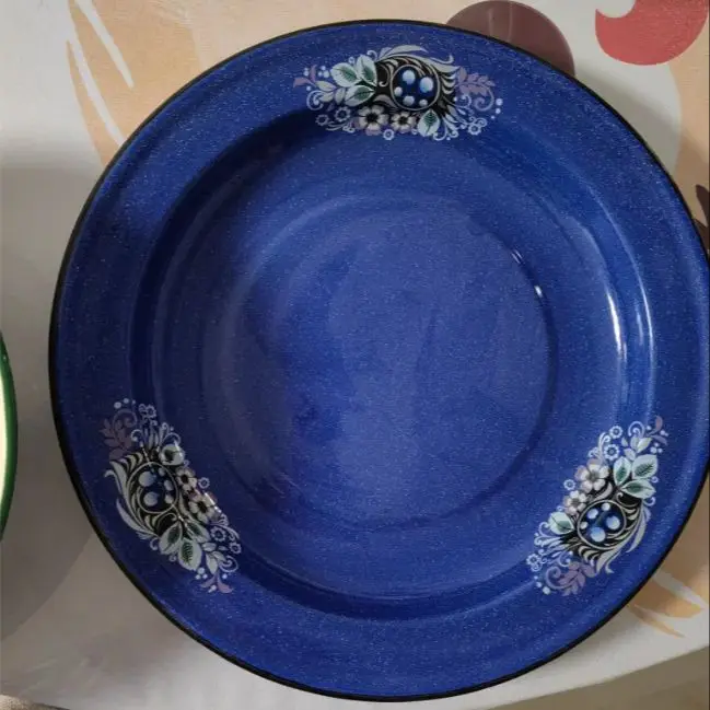 

Porcelain Dinner Plate Large Capacity Floral Pattern Graceful Appetizer Food Enamel Dish Kitchen Supplies Soup Noodle Bowl Ins
