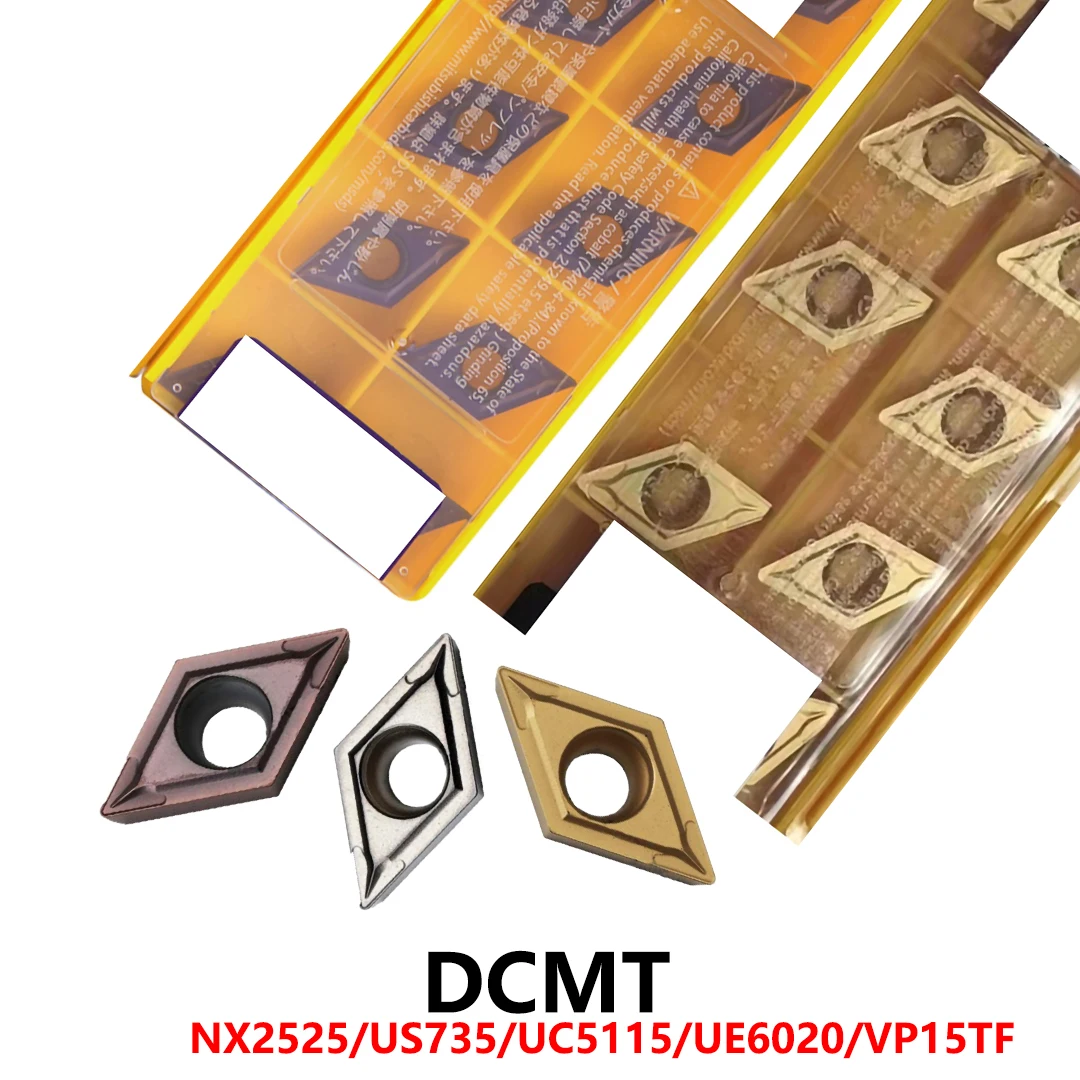 

Оригинальные твердосплавные вставки DCMT070202 DCMT070204 DCMT070208 DCMT11T302 DCMT11T304 DCMT11T308 Лезвия держателя инструментов с ЧПУ DCMT 070202