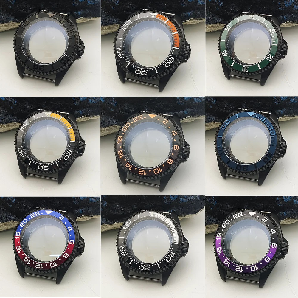 42 мм, черный ремешок для часов, модель, ремешок для часов Seiko NH35/36, с сапфировым стеклом, Керамическая рамка, запчасти для часов Seiko