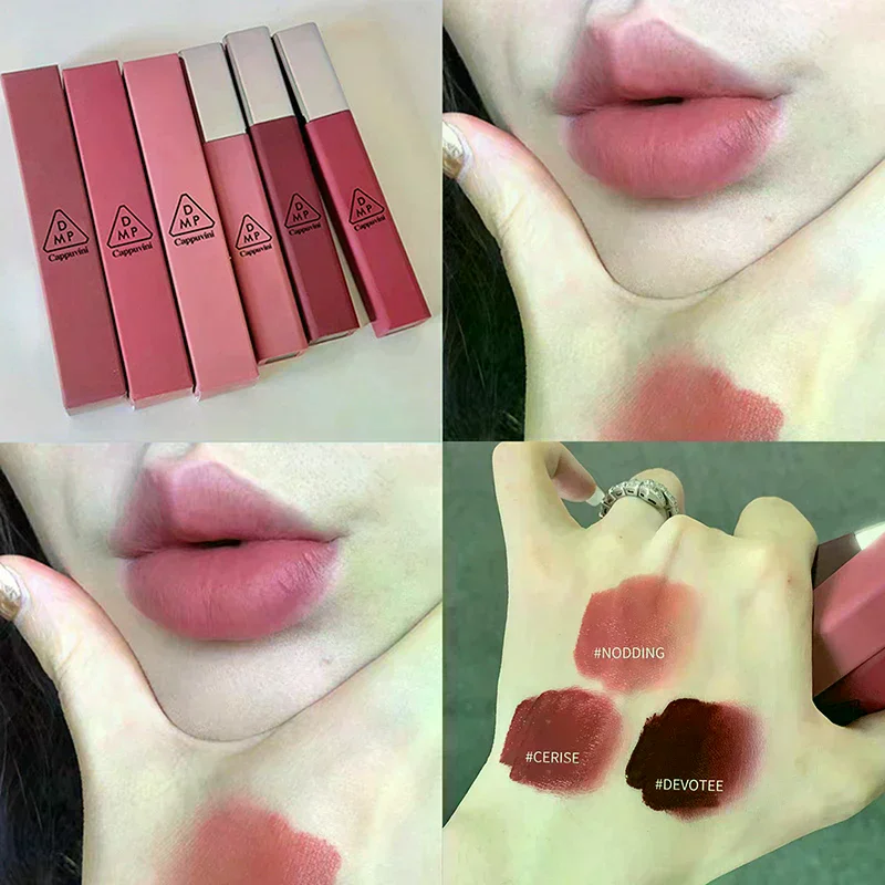 Cappuvini mat velours lèvres glaçure hydratant lisse longue durée rouge à lèvres antiadhésif tasse facile à appliquer maquillage brillant à lèvres femmes