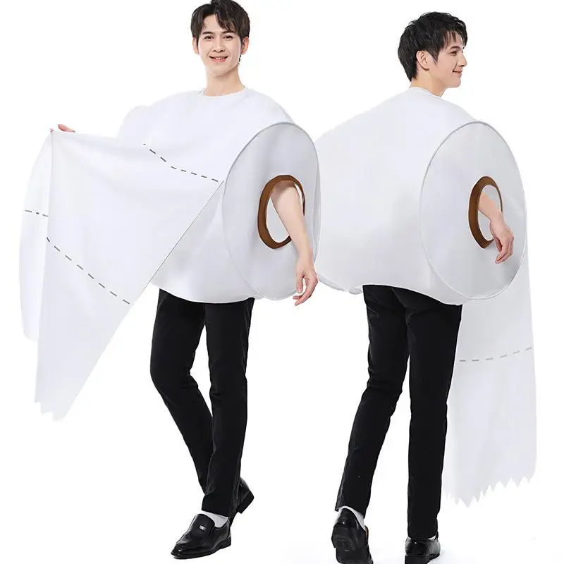 

Хэллоуин Par новый белый забавный костюм для туалетной бумаги для мужчин и женщин костюм для туалетной бумаги % 20 весенний сезон