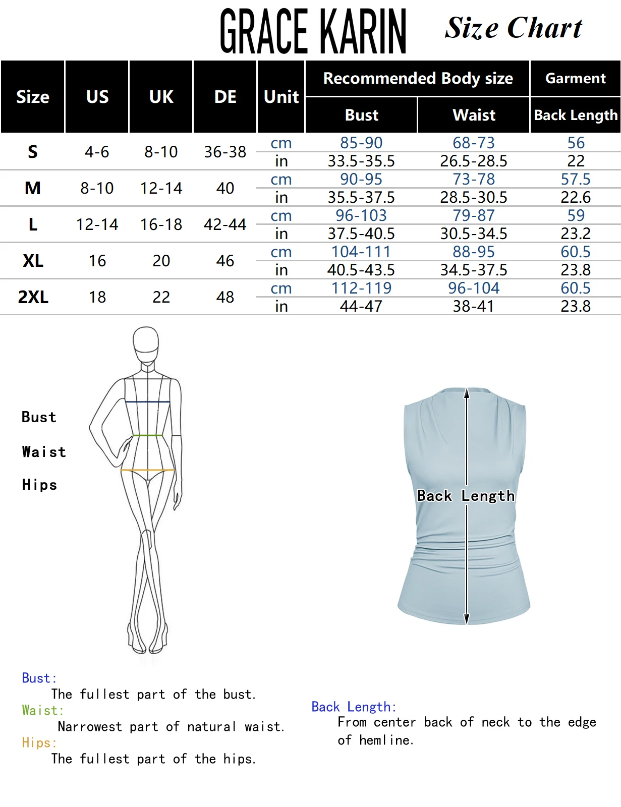 GK Women Ruched Tops Casual Slim Fit Sleeveless Pullover Tops