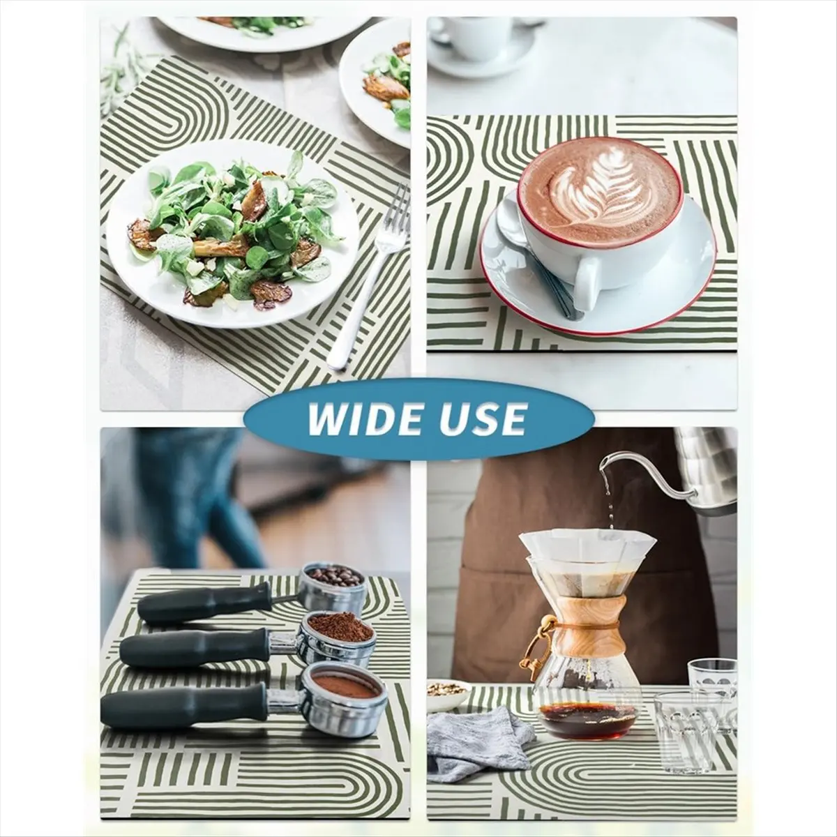 حصيرة قهوة جديدة لإخفاء البقع المطاطية الماصة لتجفيف الأطباق لطاولة المطبخ - تناسب تحت ماكينة صنع القهوة أو الآلة #3