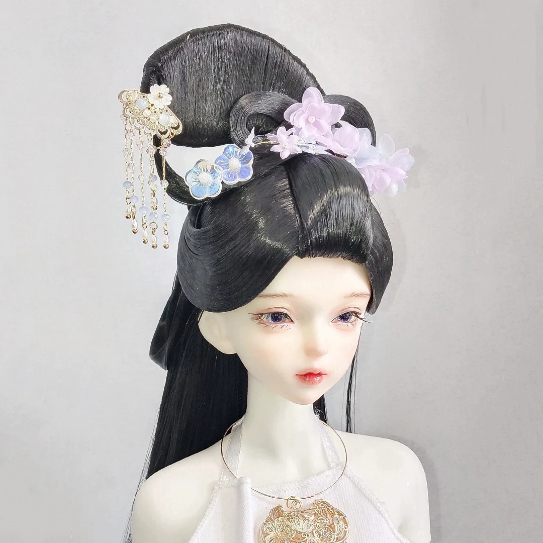 

1/6 1/4 1/3 Scale BJD Doll Wigs Ancient Costume Hanfu Vintage Long Hair Fairy Wig For YOSD MSD SD13 Girl SSDF Accessories A1784