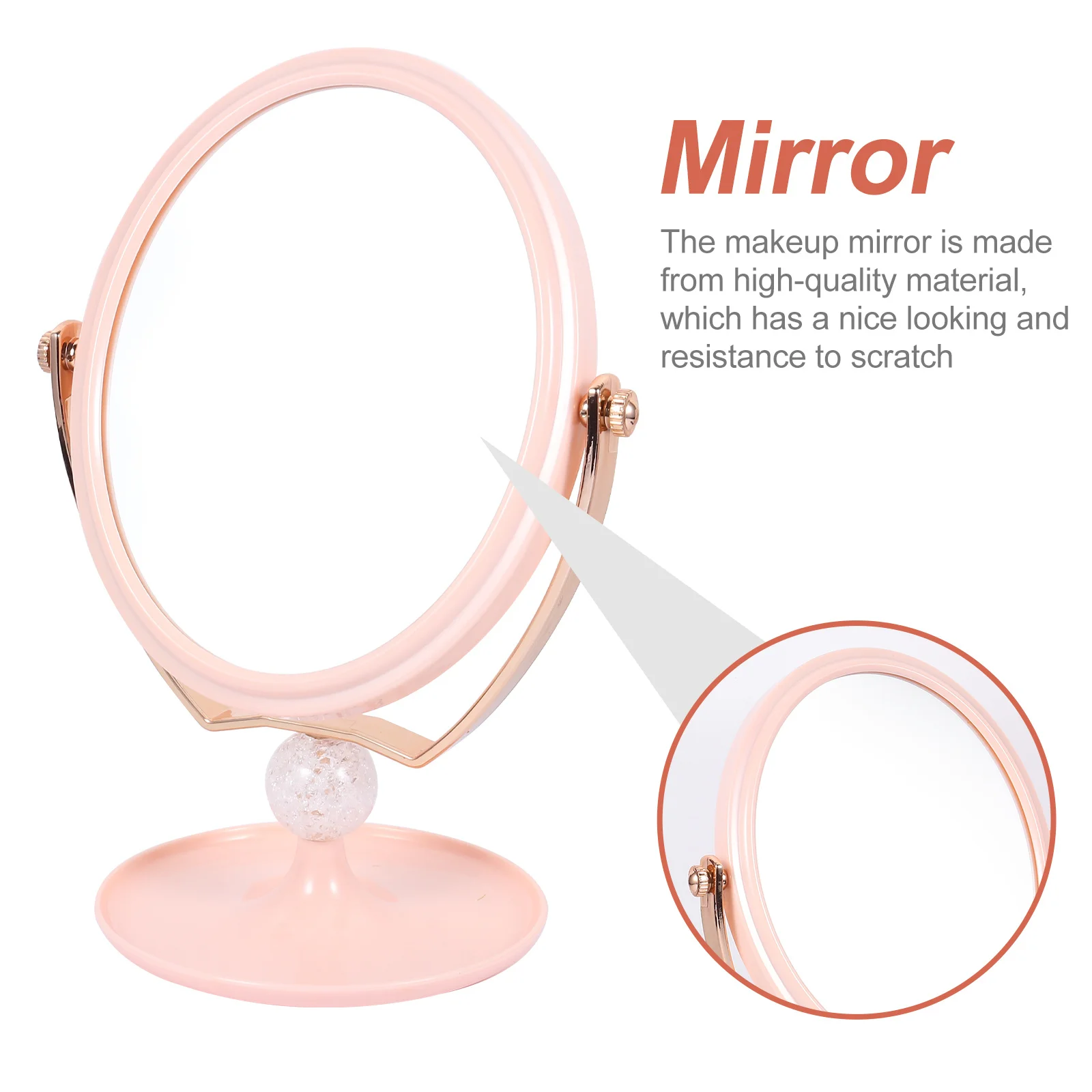 

1Pcs Makeup Mirror Double-Sided Rotatable Desktop Vanity Mirror High Definition for Bedroom Dressing and Skincare