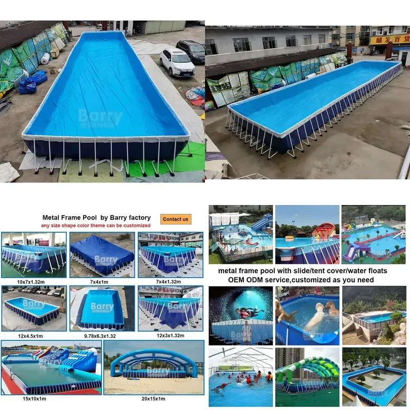 Piscine hors sol à prix avantageux, structure en acier, ovale ou rectangulaire, pour enfants et adultes, avec filtre à pompe et échelle