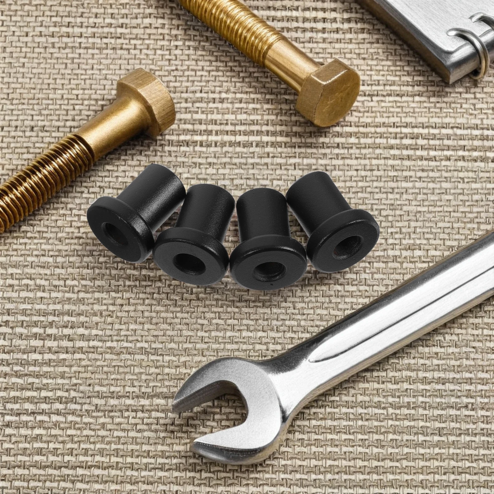 

4Pcs Carbon Steel Barn Door Spacers Heavy Duty Clamp Connectors for Flat Track Sliding Door Hardware Clamp Connector