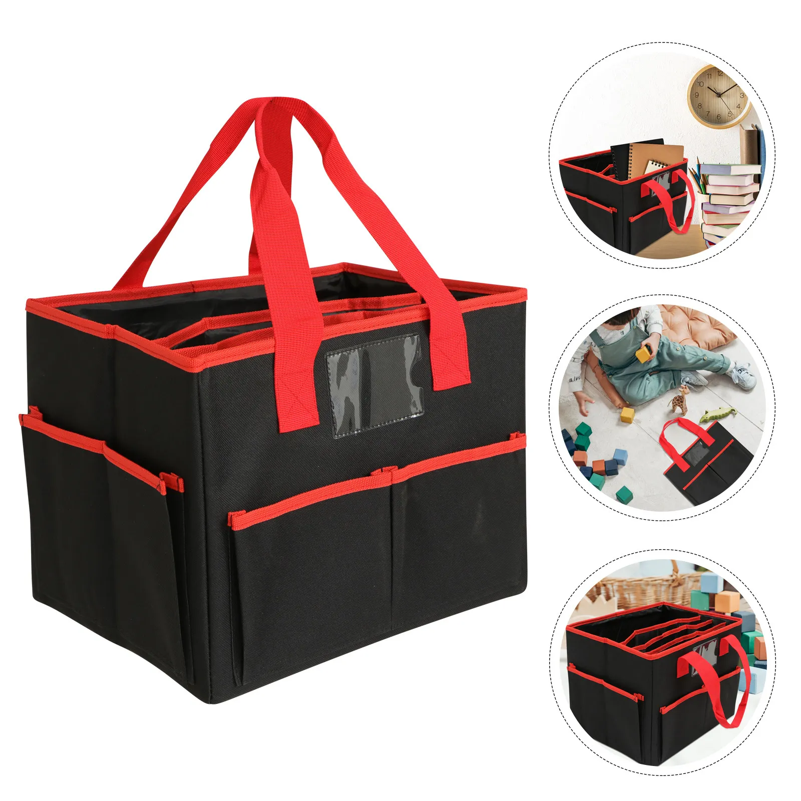 

1 шт. Сумка для хранения учебных принадлежностей большой вместимости, складная, легкая, портативная, органайзер для школьных принадлежностей, с отделениями для визитных карточек