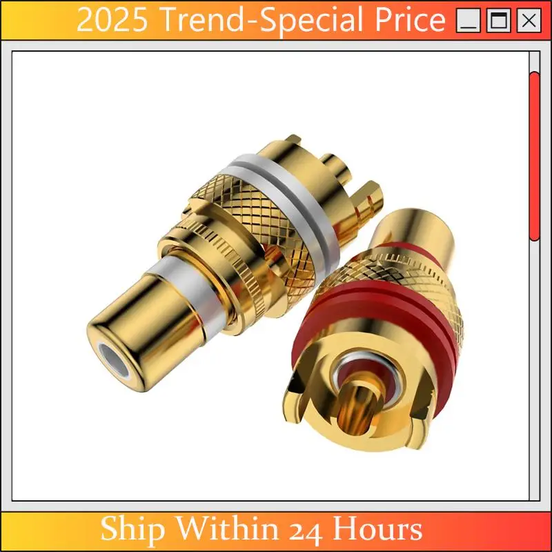 

A61Z Deals R205 Pure Purple Copper Socket AV Audio Signal Terminal RCA Lotus Connectors For Hifi Audio/Video Amplifier Panel Mou