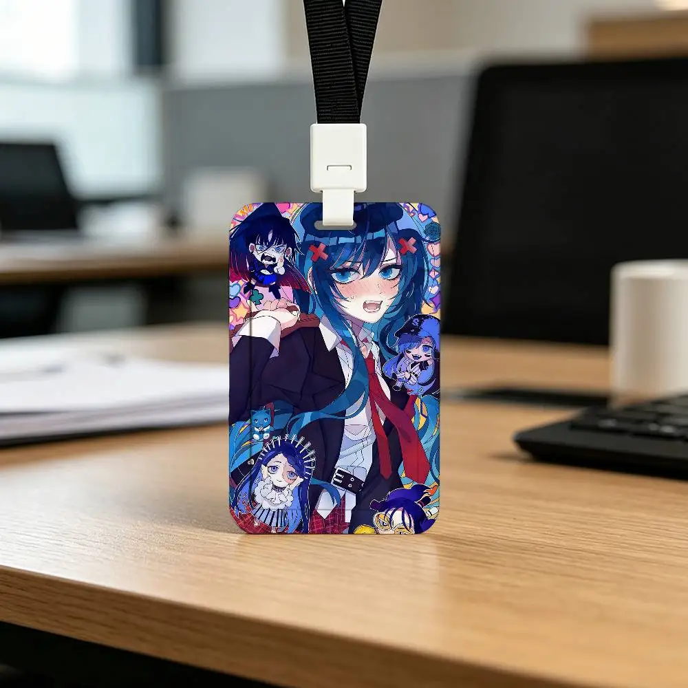 Kawai A-Ado Print Card Printed Tag Holder With Detachable Lanyard, Business Employee ID Card Holder