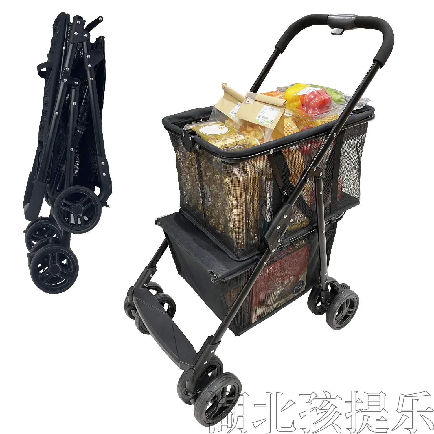 Portable shopping cart Internet celebrity pull goods Light trailer Outdoor camping cart Home shopping Foldable