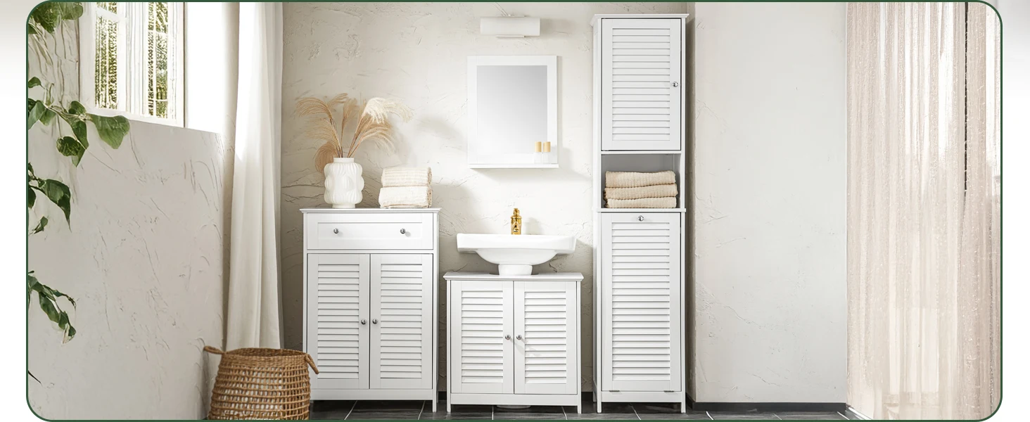 SoBuy BZR124-W Hochschrank mit ausklappbarem Wäschesack Badezimmer Schrank Badschrank schmal Wäscheschrank Badregal – Detail 4