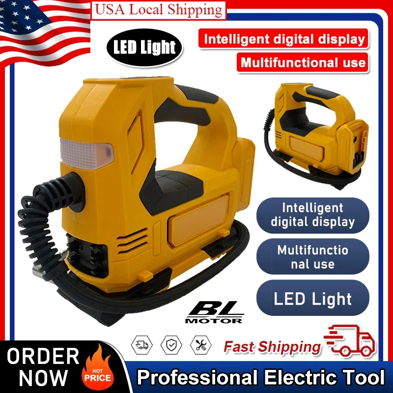 

Fit DEWALT Portable Air Pump For 18V Battery Cordless Inflator Tool For Car Tyre Inflator Electric Motorcycle Pump