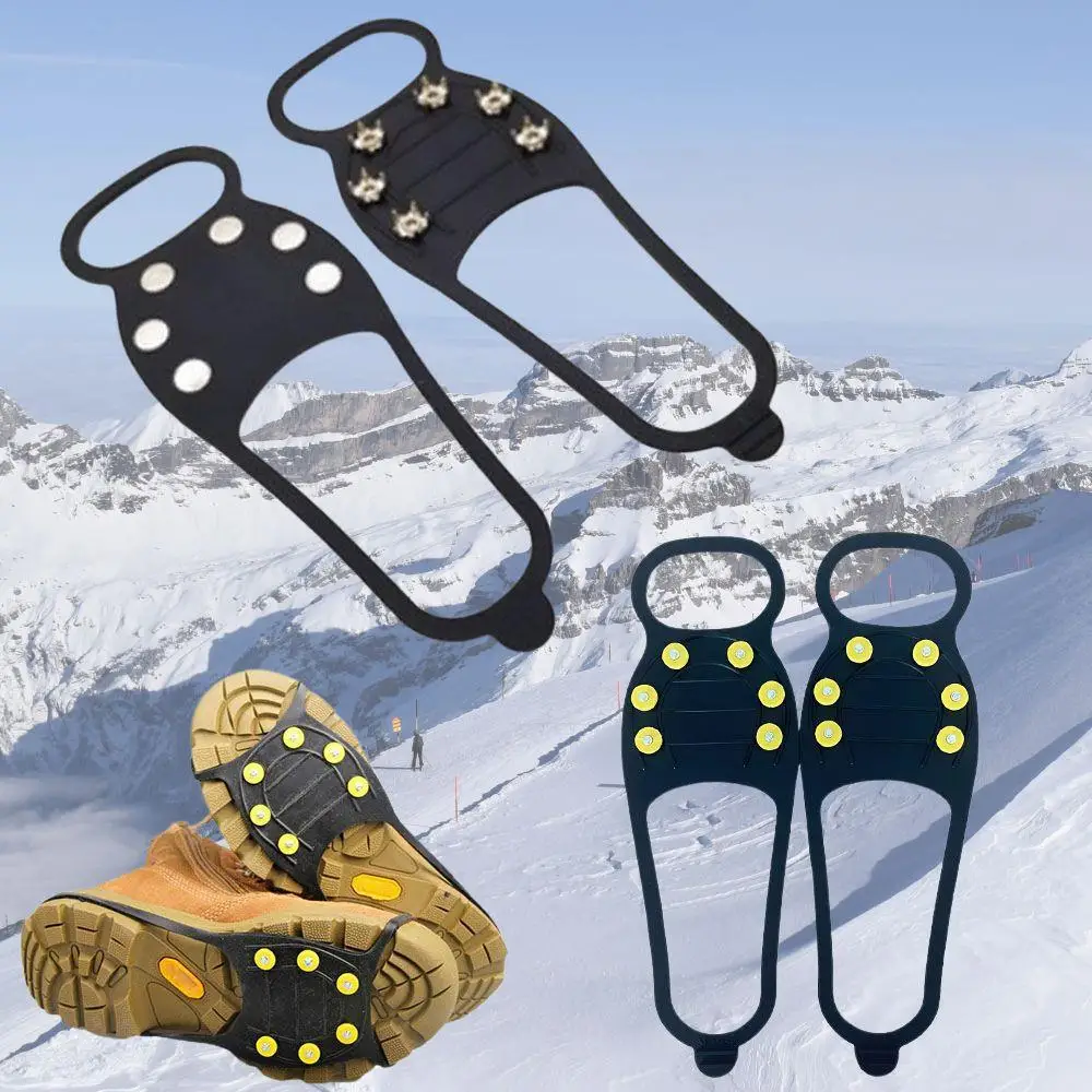 6 Teeth Ice Gripper For Shoes Anti Slip Climbing Crampons  Women Men Snow Claw Shoe Covers Climbing Hiking Anti-slip Ice Gripper