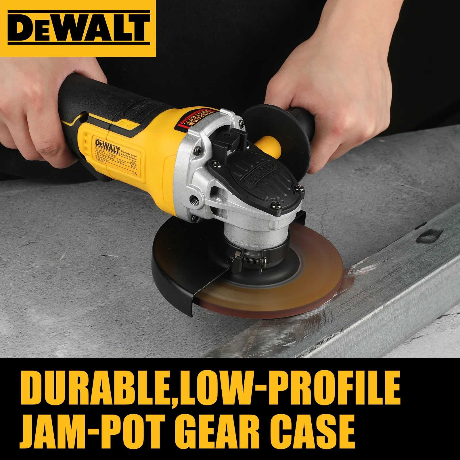 DEWALT DCG406 125 мм 18 В литиевая ручная шлифовальная батарея бесщеточная угловая шлифовальная машина с плоской головкой, режущий станок DEWALT DCG406 125 мм 18 В литиевая ручная шлифовальная батарея бесщеточная угловая шлифовальная машина с плоской головкой, режущий станок