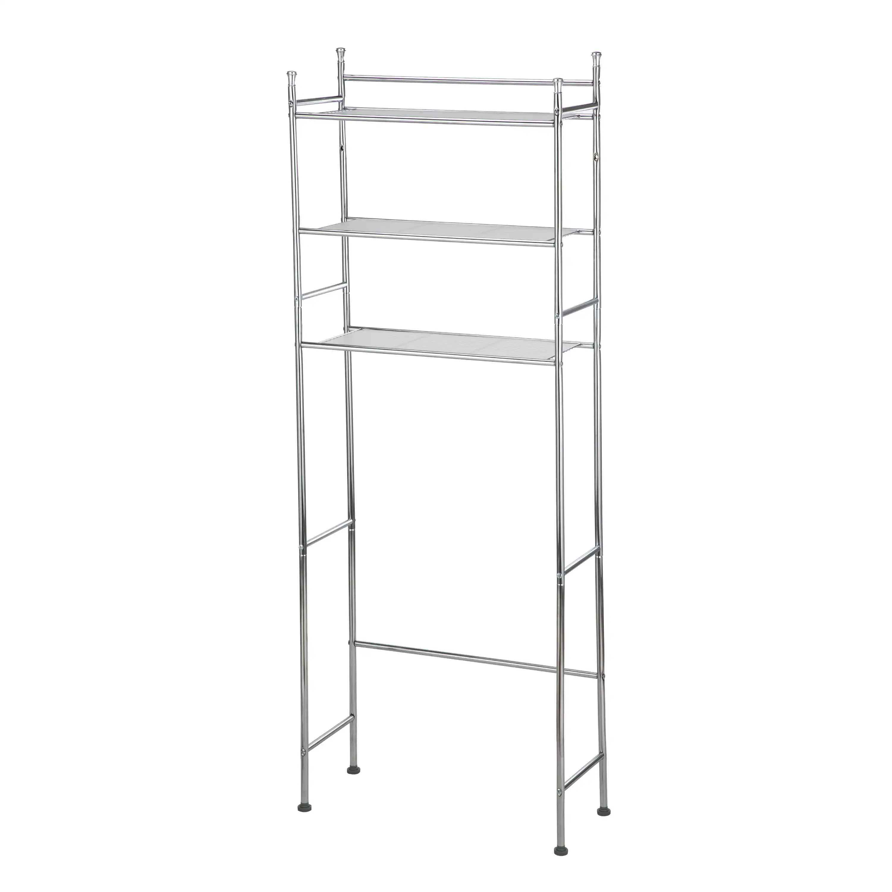 Over the Toilet Steel 3-Shelf  Storage Shelf Unit Space Saver, Chrome Finish for Adults