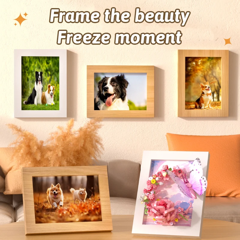 Insect building block picture frame, children's three-dimensional DIY building block toy with magnetic suction function desktop