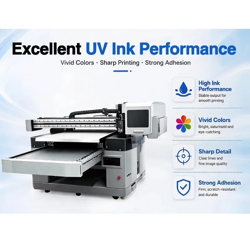 6090 DTF Flatbed UV Printer Suction Platform Xp600 Print Semi-Automatic A1 Size 6 Color System for Acrylic Metal Glass Plastic