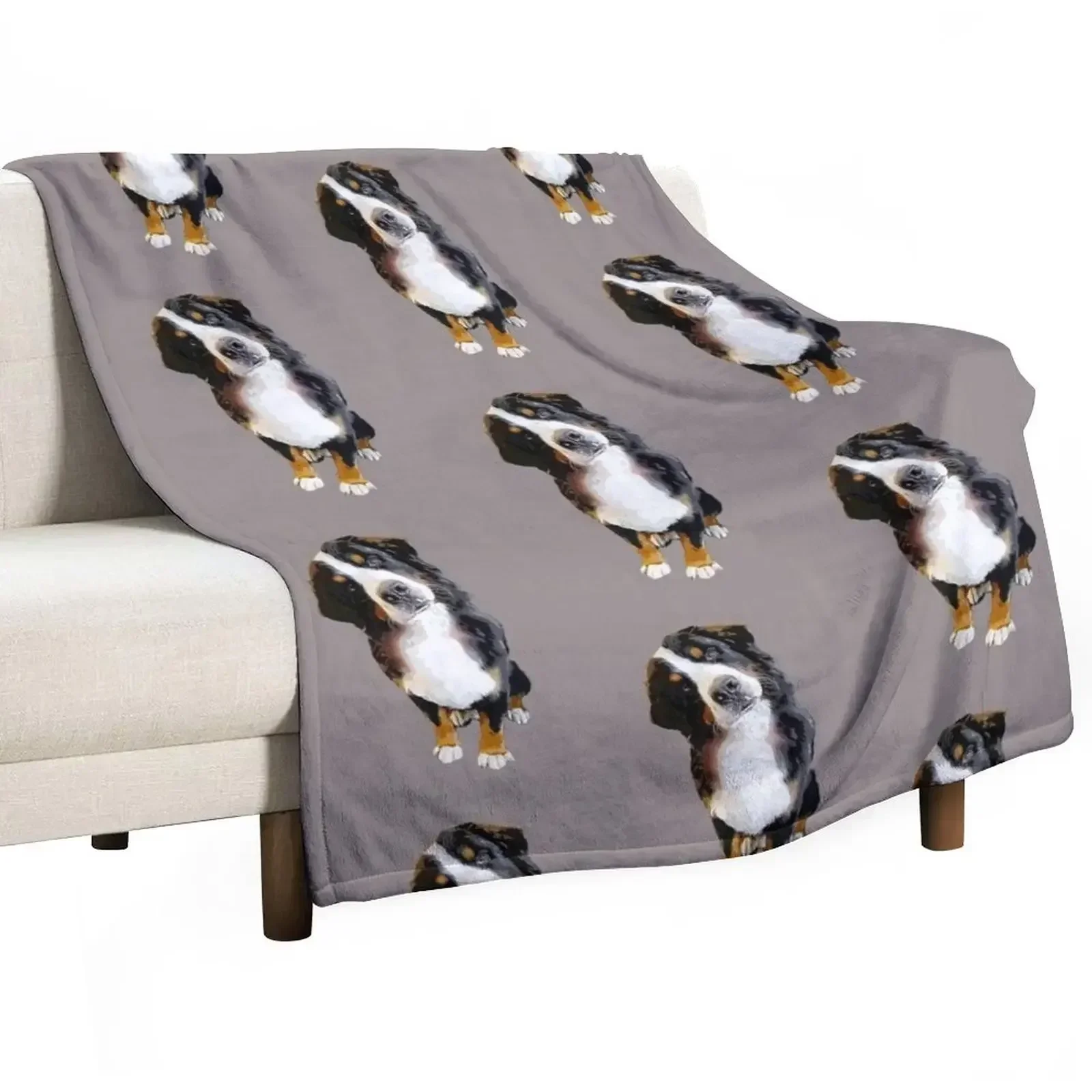 Bernese Mountain Dog Cute Head Tilt Throw Blanket warm for winter warm winter Nap Thermals For Travel Blankets