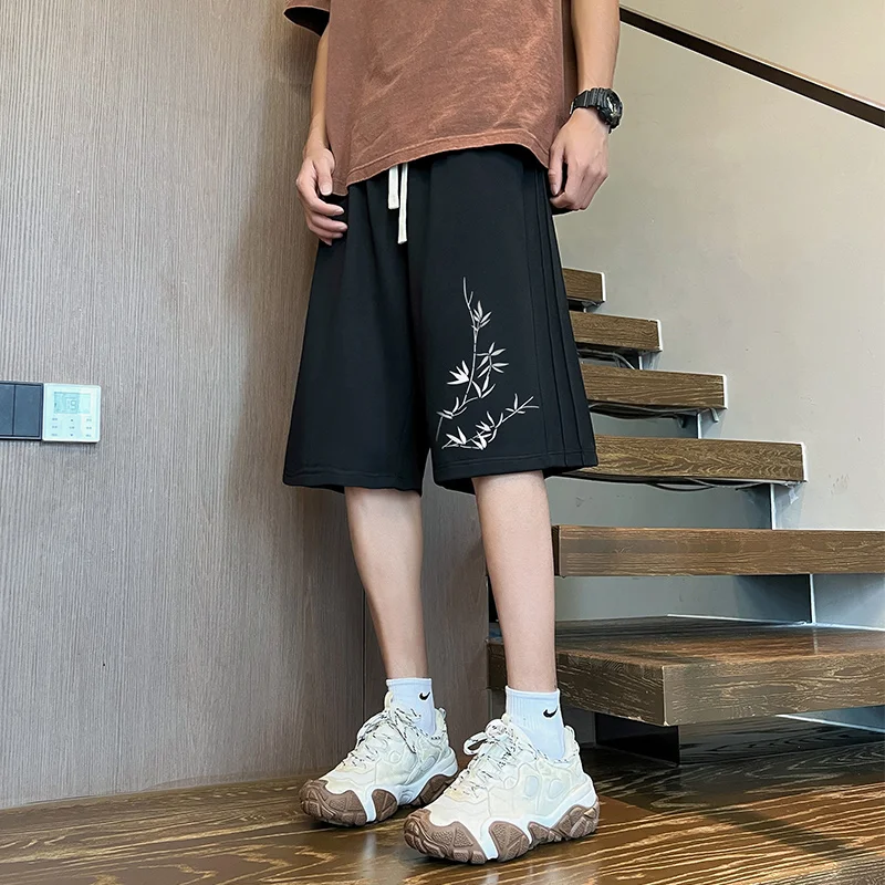 

New Chinese Sle Men's ort Pants Summer Thin Bamboo Material Loose Casual Versatile Five-Quarter Length Haome