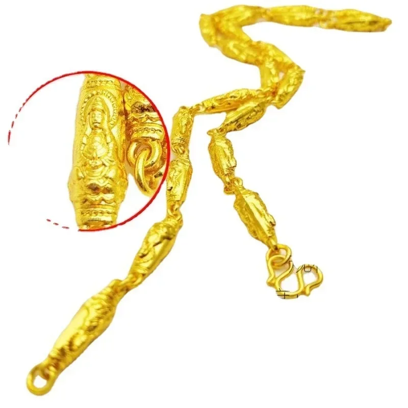 Placcato 100% oro reale 24k 999 collana da uomo 999 personalità prevalente gioielli di moda 999 colore permanente puro gioielli in oro 18 carati