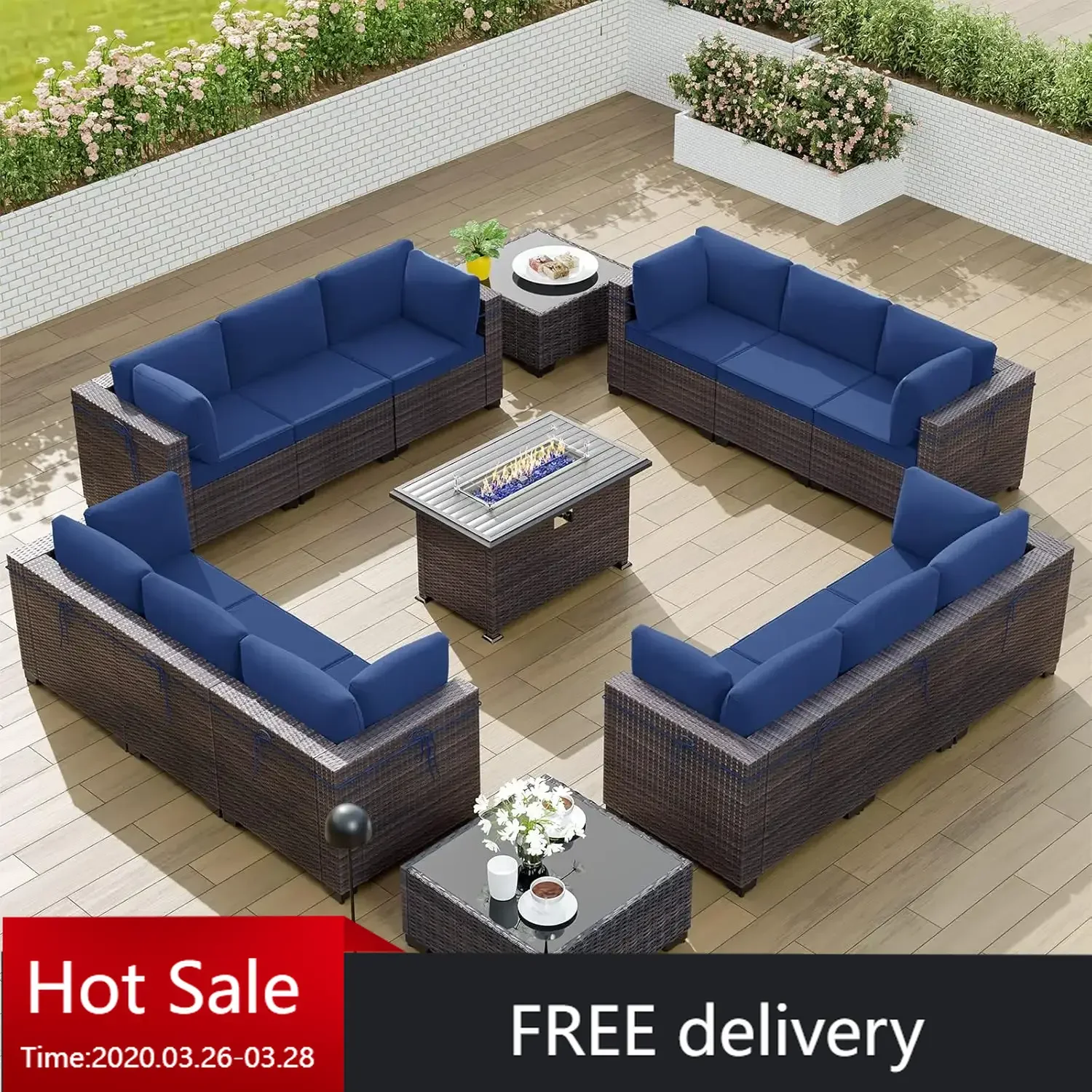 15PCS Outdoor Patio Furniture Set w/43