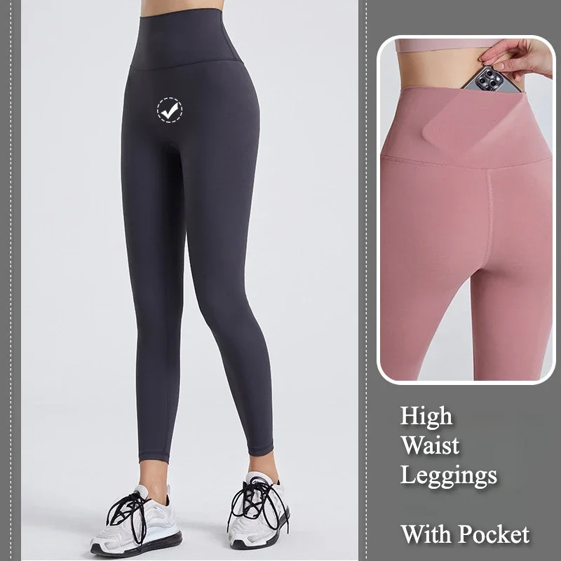 

Women‘s High Waist Yoga Pants with Naked Feeling and High Waist Pocket Gym Tight Leggings Casual Workout Leggings