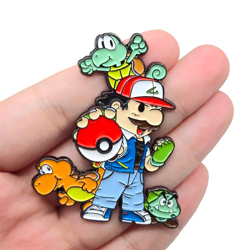 Cute Anime Enamel Pins Cartoon Game Dinosaur Brooch Clothes Backpack Lapel Badges Fashion Jewelry Accessories For Friends Gifts