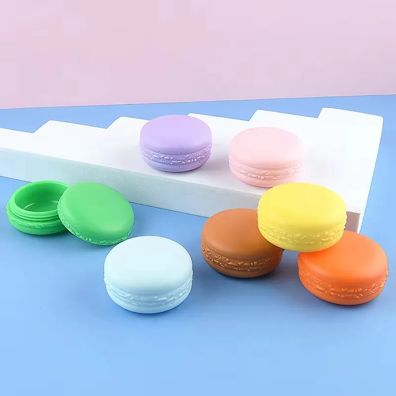 

100pcs Empty Cream Jars Macaron Shaped Lip Eye Masks Dispensing Cases 5ml/10ml Small Cosmetic Containers with Leakproof Lids