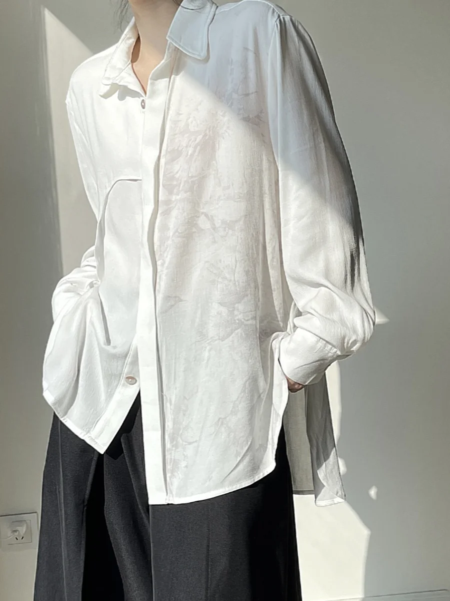 

Loose Casual Thin Long Sve Sun Protection irt k Series Flower Bride High End Feeling Haome Women's Cotton irt