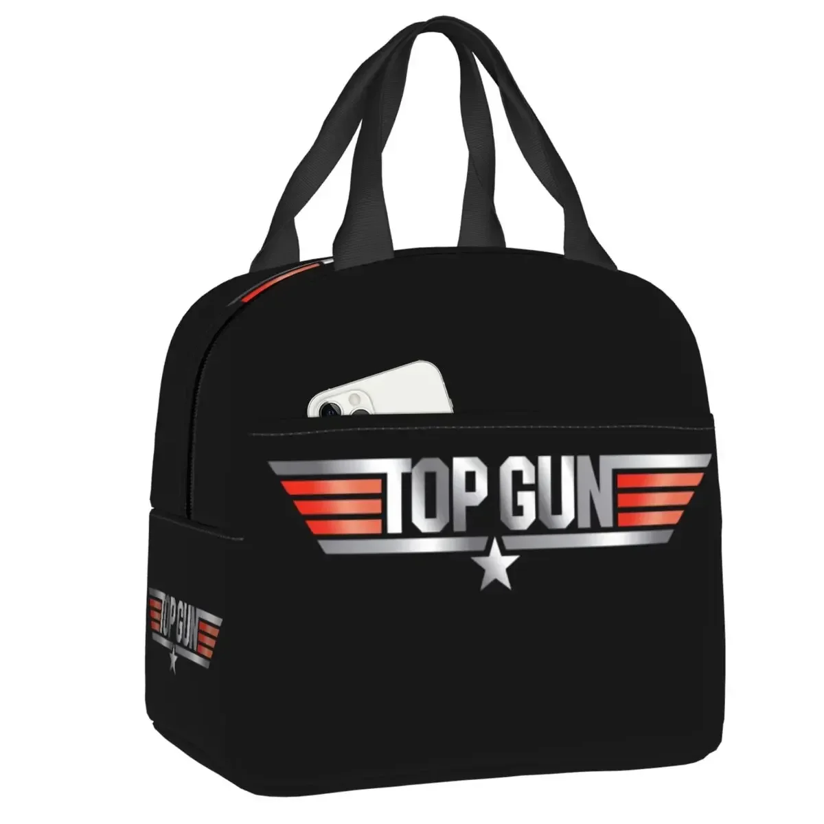 

Tom Cruise Maverick Film Top Gun Lunch Bag Women Thermal Cooler Insulated Lunch Box for School Work Travel Picnic Food Tote Bags