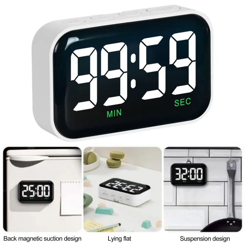 

Led Digital Timer with Hook Magnet Display Kitchen Timer Digital Led Display Kitchen Timer with Magnetic Backing for Cooking