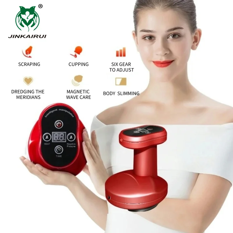 Vacuum Guasha Massage Jar Handheld Full Body Heat Magnetic Therapy Chinese Cupping Set Weight Loss Gift Scratching Guash