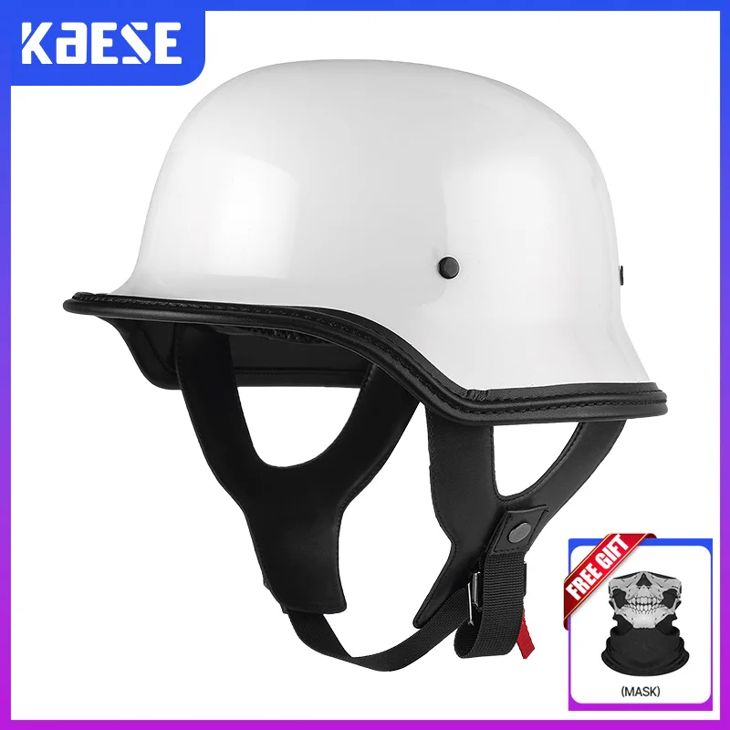 

Fiberglass Half Face Helmet for Motorcycle Retro German WW2 Helmet DOT Approved Half Face Helmet Low Profile Helmets Cascos