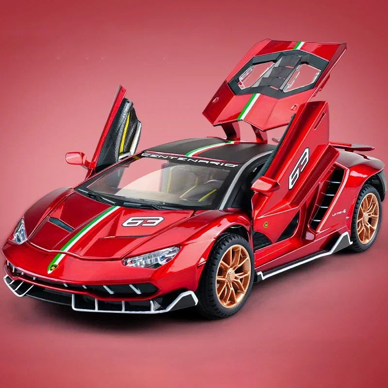 

Lambos LP770-4 Centenario 1:24, модель спортивного автомобиля из сплава, литой под давлением звук, супер гоночный подъемный хвост, горячее колесо автомобиля, подарки