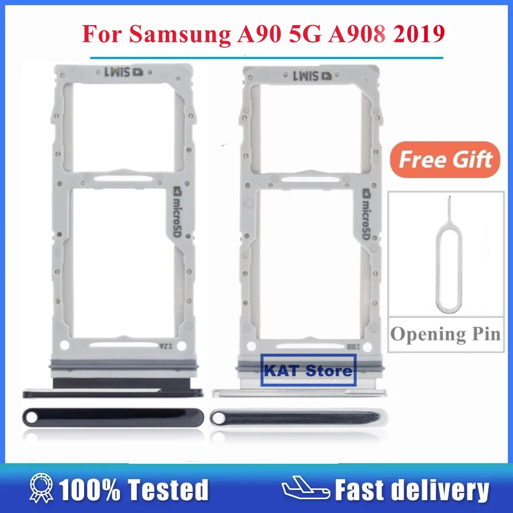 For Samsung Galaxy A90 5G A908 2019 SIM Card Holder Slot Sim Tray With Eject Pin Tool Replacement Parts