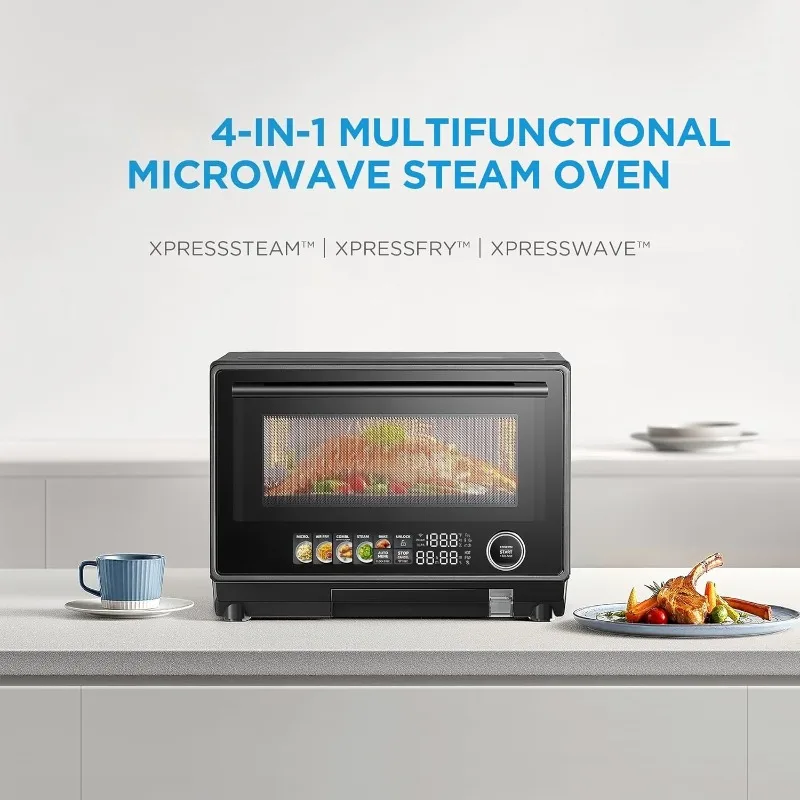 فرن بخار ميكروويف متعدد الوظائف 4 في 1، مقلاة هوائية كومبو، 32 وظيفة تلقائية، طاقة ودرجة حرارة قابلة للتعديل، 0.9CU.FT./23L #2